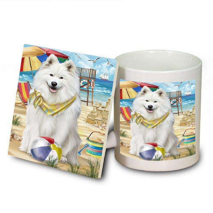 Pet Friendly Beach Samoyed Dog Mug and Coaster Set MUC48680