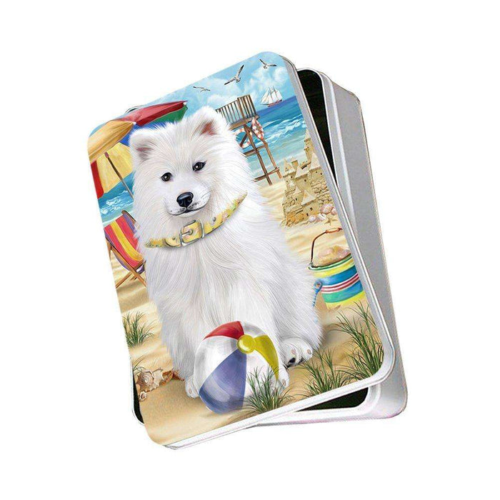 Pet Friendly Beach Samoyed Dog Photo Storage Tin PITN48686