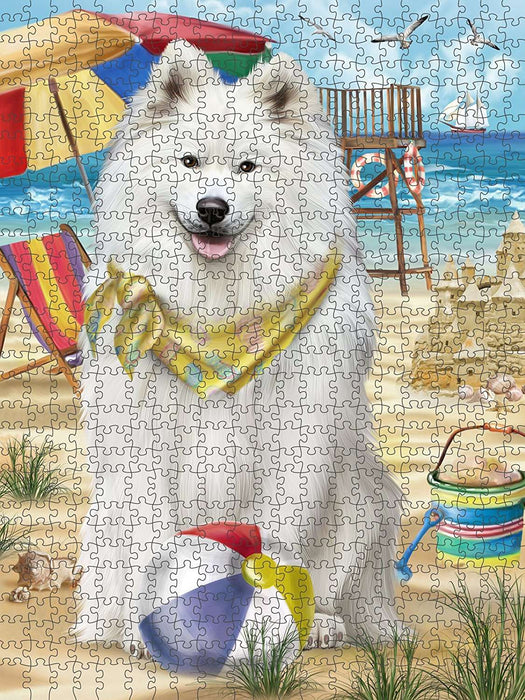 Pet Friendly Beach Samoyed Dog Puzzle with Photo Tin PUZL49770