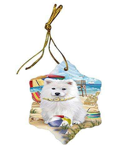 Pet Friendly Beach Samoyed Dog Star Porcelain Ornament SPOR48678