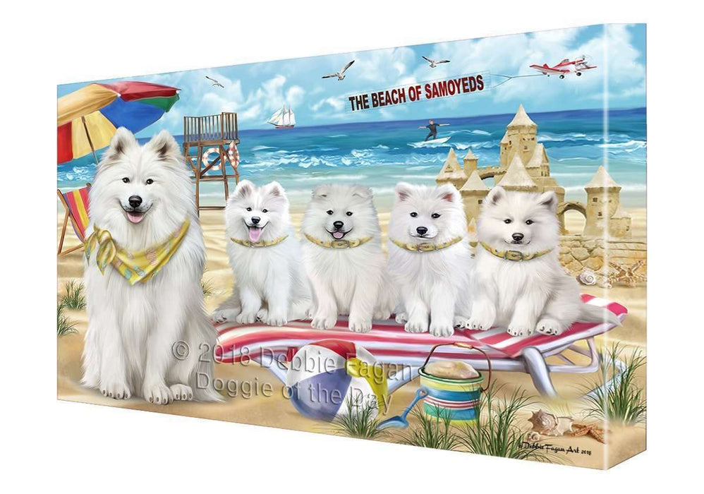 Pet Friendly Beach Samoyeds Dog Canvas Wall Art CVS53220