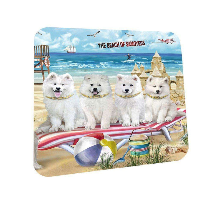 Pet Friendly Beach Samoyeds Dog Coasters Set of 4 CST48642