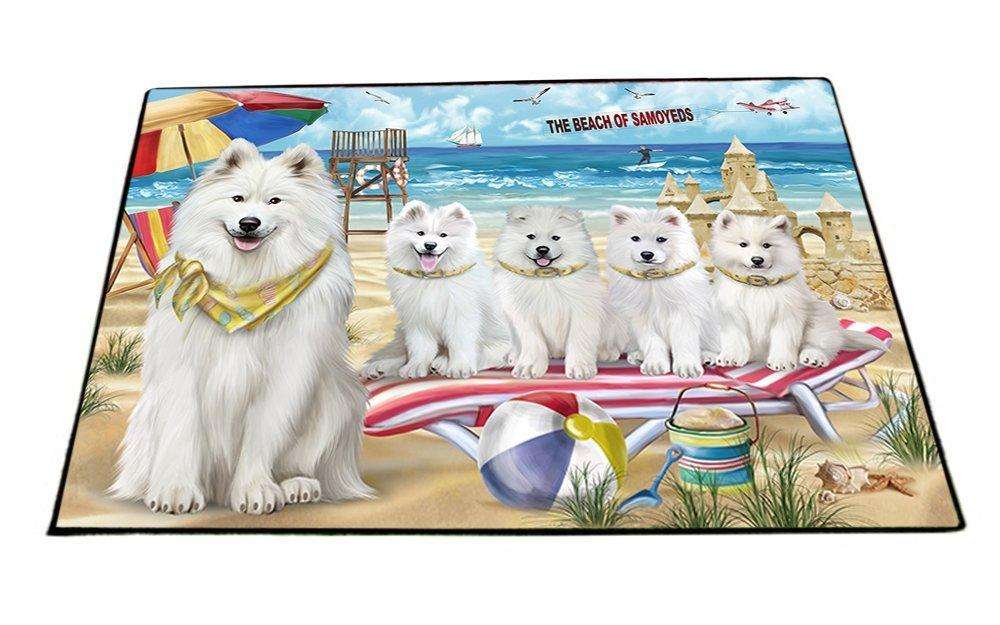 Pet Friendly Beach Samoyeds Dog Floormat FLMS49284