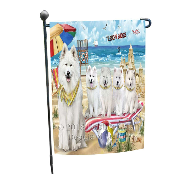 Pet Friendly Beach Samoyeds Dog Garden Flag GFLG48592