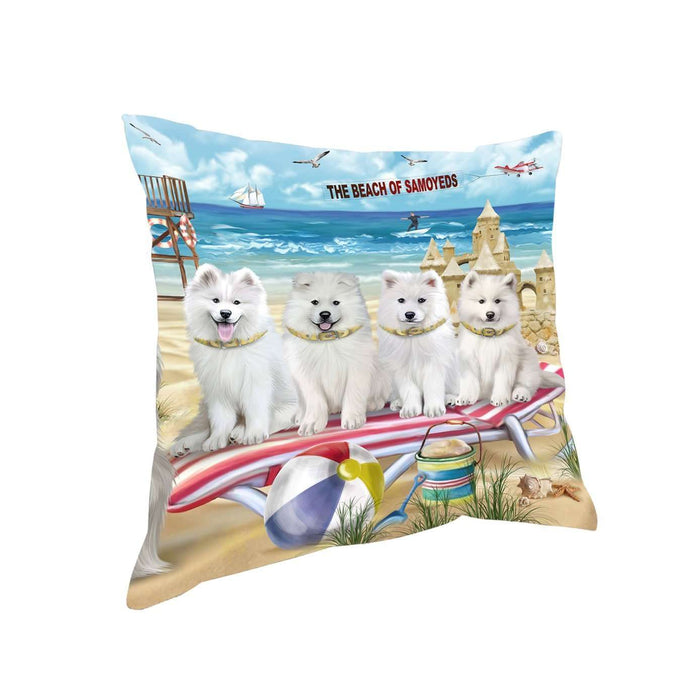 Pet Friendly Beach Samoyeds Dog Pillow PIL50588