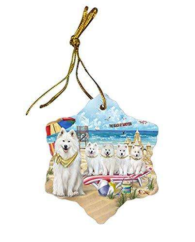 Pet Friendly Beach Samoyeds Dog Star Porcelain Ornament SPOR48675