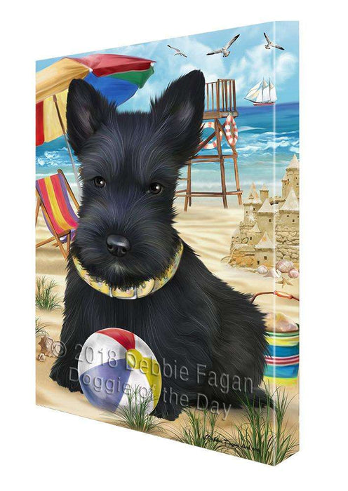 Pet Friendly Beach Scottish Terrier Dog Canvas Wall Art CVS66508