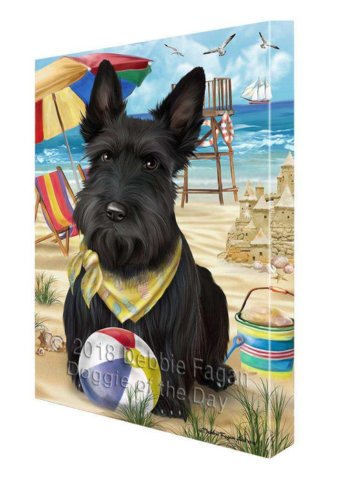 Pet Friendly Beach Scottish Terrier Dog Canvas Wall Art CVS66535