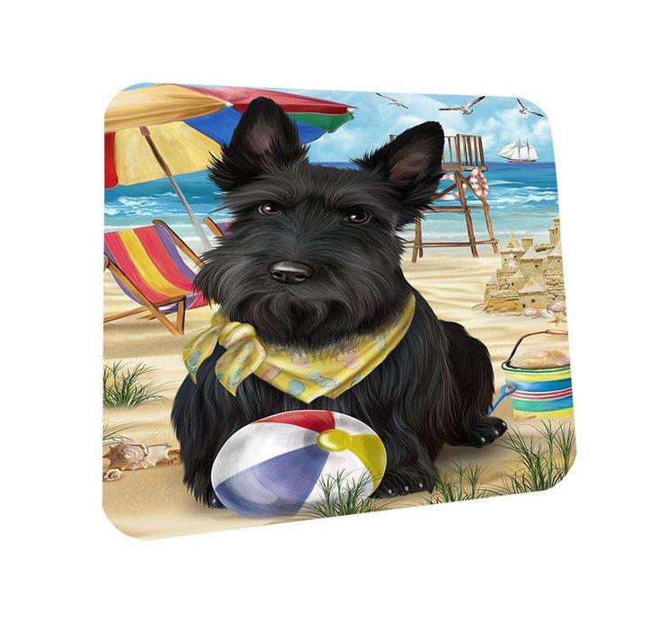 Pet Friendly Beach Scottish Terrier Dog Coasters Set of 4 CST50046 Coasters Set of 4 CST50046