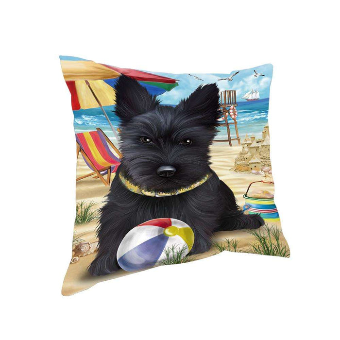 Pet Friendly Beach Scottish Terrier Dog Pillow PIL56196