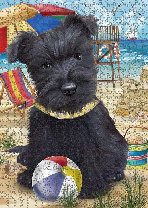 Pet Friendly Beach Scottish Terrier Dog Puzzle with Photo Tin PUZL53964