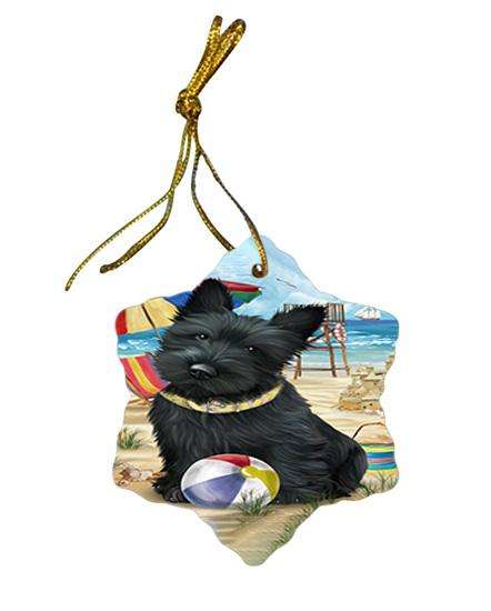 Pet Friendly Beach Scottish Terrier Dog Star Porcelain Ornament SPOR50075