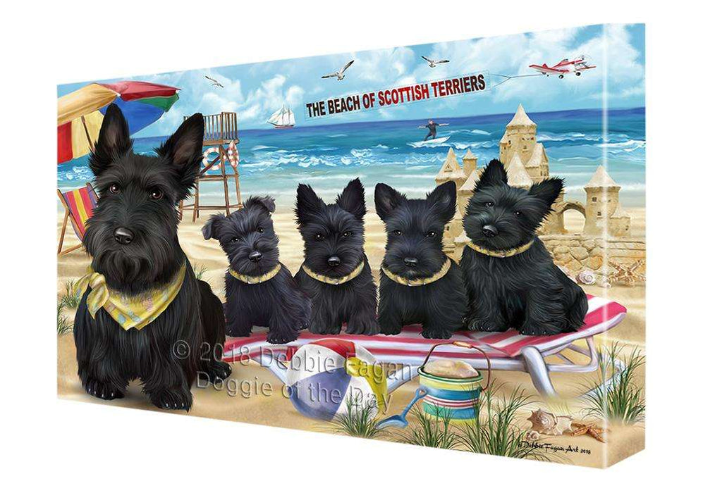 Pet Friendly Beach Scottish Terriers Dog Canvas Wall Art CVS66490