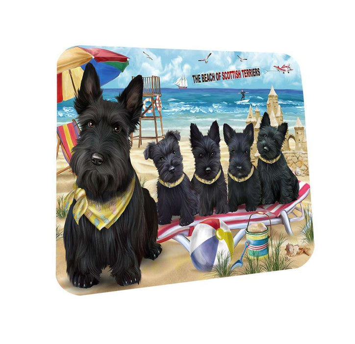 Pet Friendly Beach Scottish Terriers Dog Coasters Set of 4 CST50041 Coasters Set of 4 CST50041