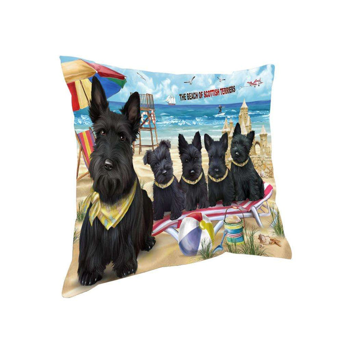Pet Friendly Beach Scottish Terriers Dog Pillow PIL56184
