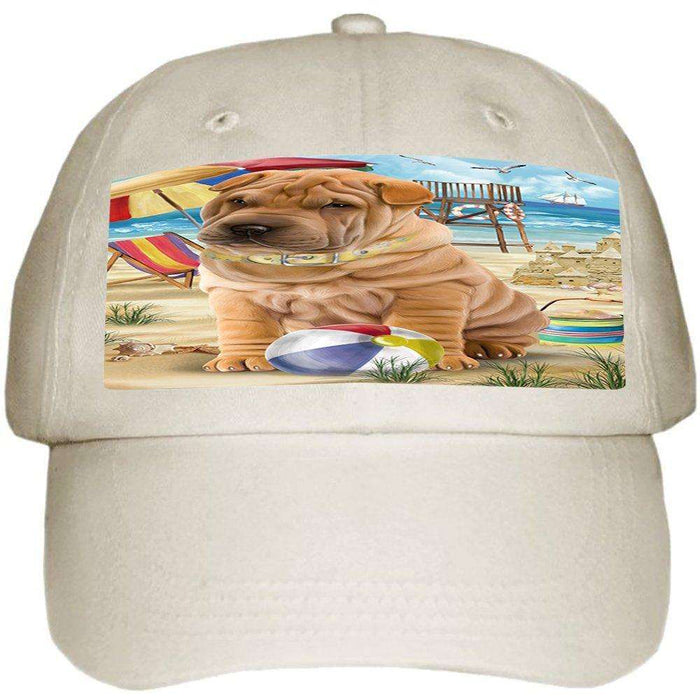 Pet Friendly Beach Shar Pei Dog Ball Hat Cap HAT49803