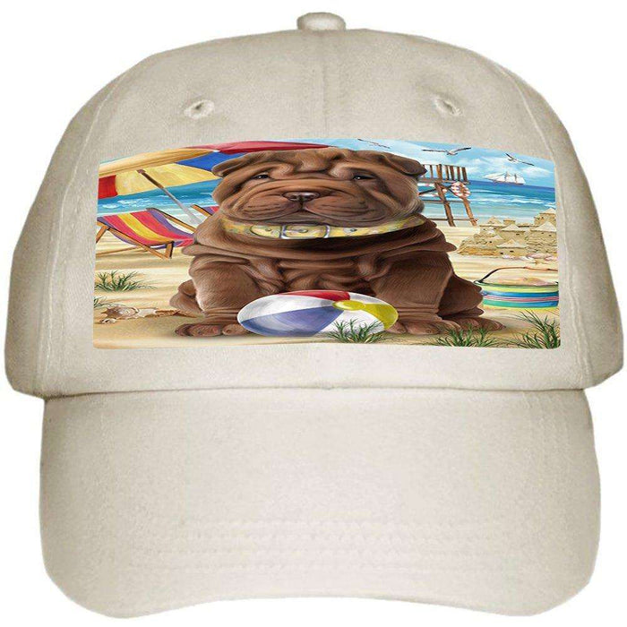 Pet Friendly Beach Shar Pei Dog Ball Hat Cap HAT49806