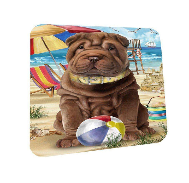 Pet Friendly Beach Shar Pei Dog Coasters Set of 4 CST48650