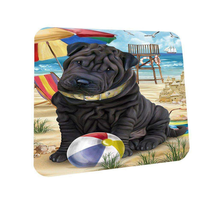 Pet Friendly Beach Shar Pei Dog Coasters Set of 4 CST48651