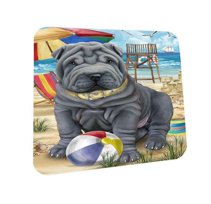 Pet Friendly Beach Shar Pei Dog Coasters Set of 4 CST48652