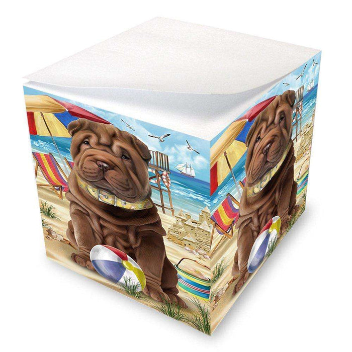 Pet Friendly Beach Shar Pei Dog Note Cube NOC48691