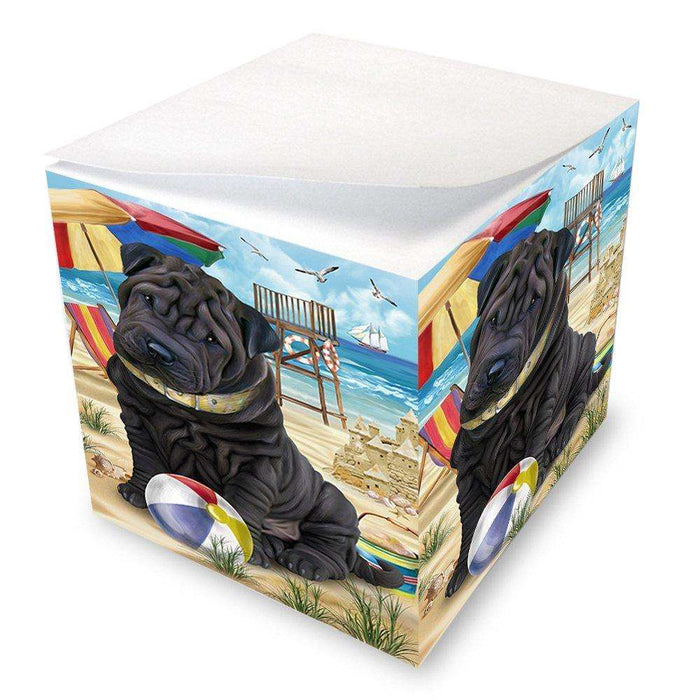 Pet Friendly Beach Shar Pei Dog Note Cube NOC48692