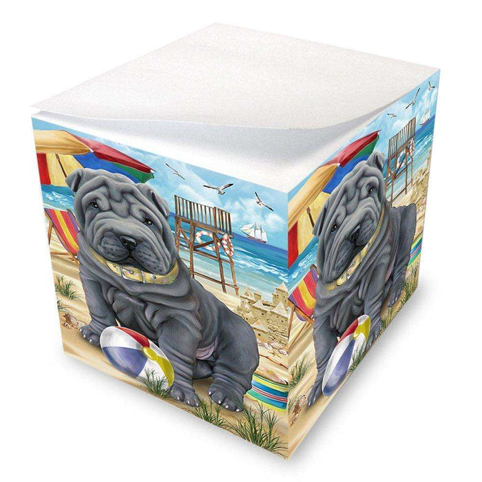 Pet Friendly Beach Shar Pei Dog Note Cube NOC48693
