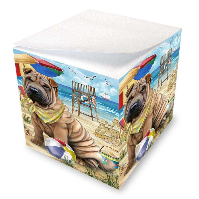 Pet Friendly Beach Shar Pei Dog Note Cube NOC48694