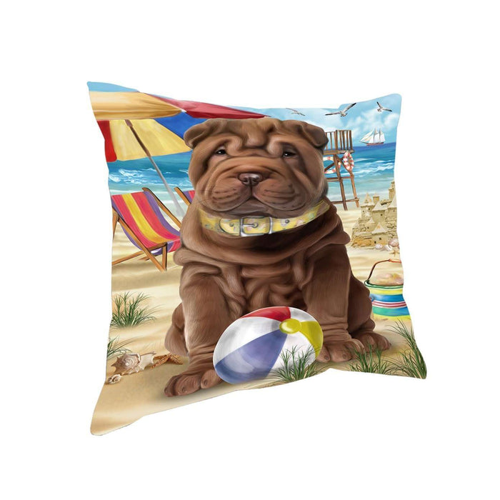 Pet Friendly Beach Shar Pei Dog Pillow PIL50620