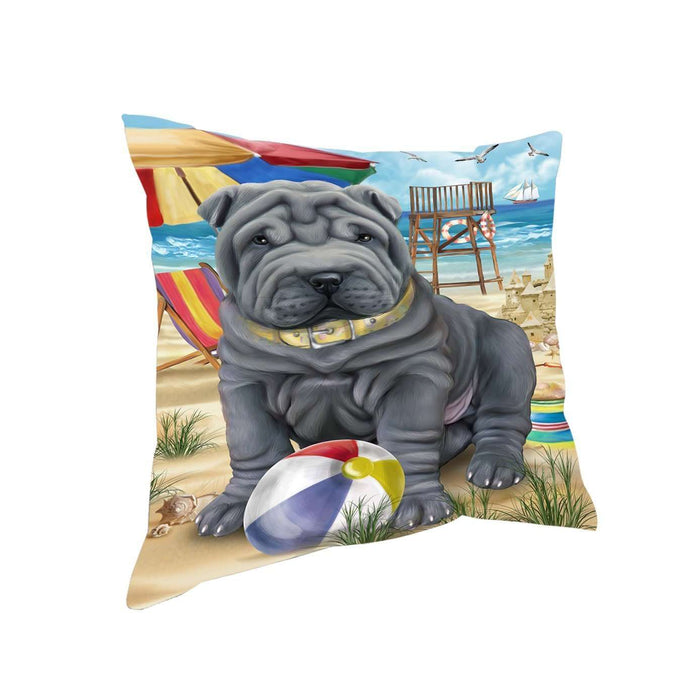Pet Friendly Beach Shar Pei Dog Pillow PIL50628