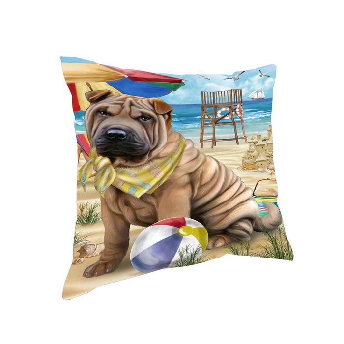 Pet Friendly Beach Shar Pei Dog Pillow PIL50632