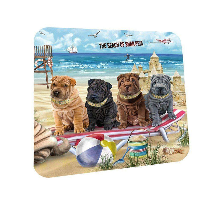 Pet Friendly Beach Shar Peis Dog Coasters Set of 4 CST48648