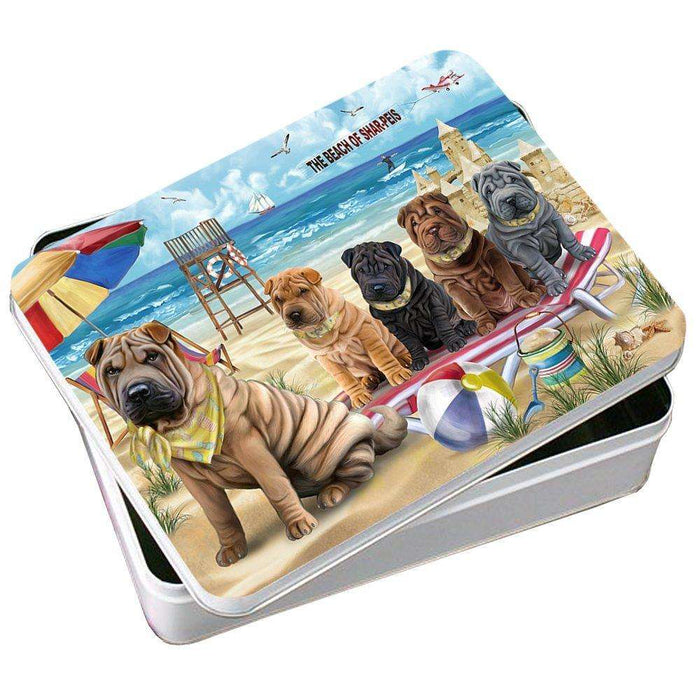 Pet Friendly Beach Shar Peis Dog Photo Storage Tin PITN48689