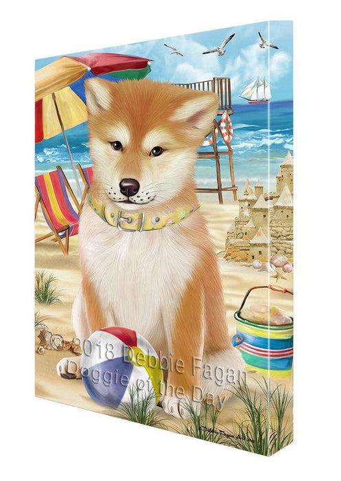 Pet Friendly Beach Shiba Inu Dog Canvas Wall Art CVS66553