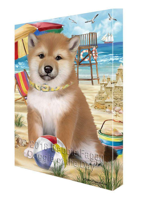 Pet Friendly Beach Shiba Inu Dog Canvas Wall Art CVS66562