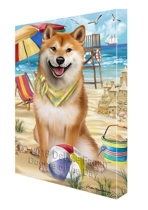 Pet Friendly Beach Shiba Inu Dog Canvas Wall Art CVS66589