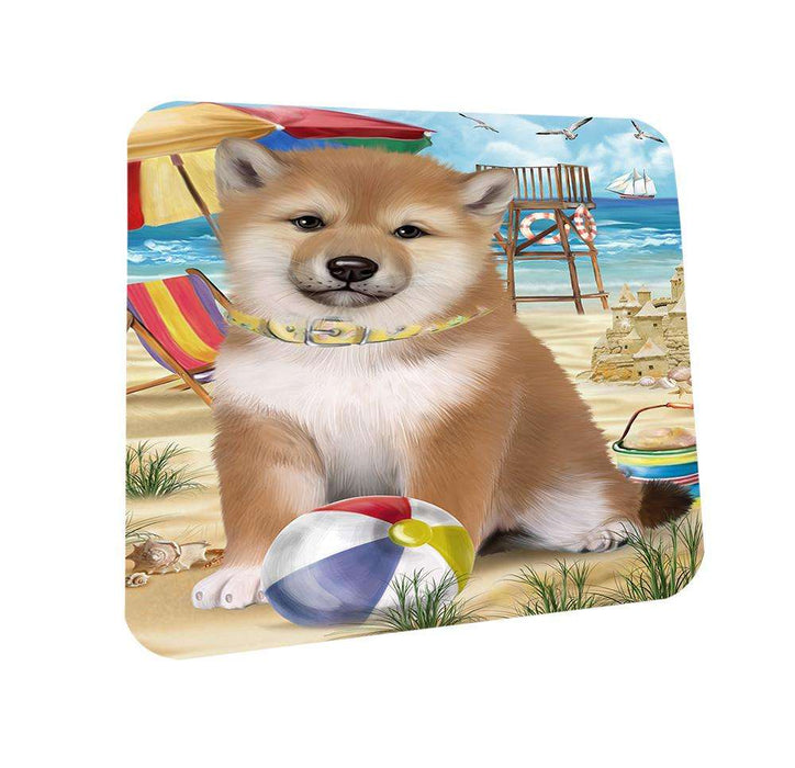 Pet Friendly Beach Shiba Inu Dog Coasters Set of 4 CST50049 Coasters Set of 4 CST50049