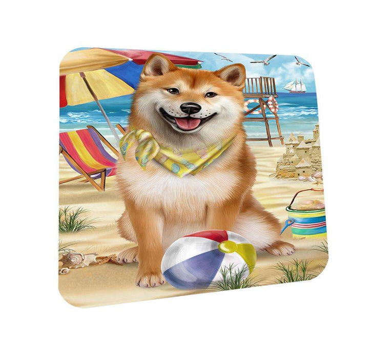 Pet Friendly Beach Shiba Inu Dog Coasters Set of CST50052 Coasters S
