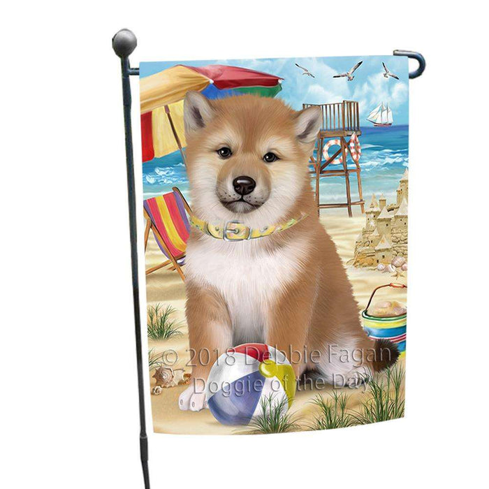 Pet Friendly Beach Shiba Inu Dog Garden Flag GFLG49919