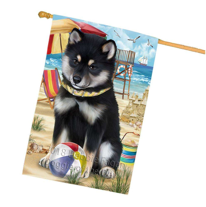Pet Friendly Beach Shiba Inu Dog House Flag FLG50056