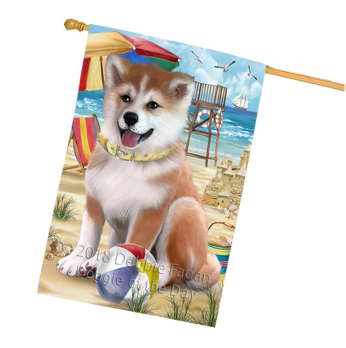 Pet Friendly Beach Shiba Inu Dog House Flag FLG50057