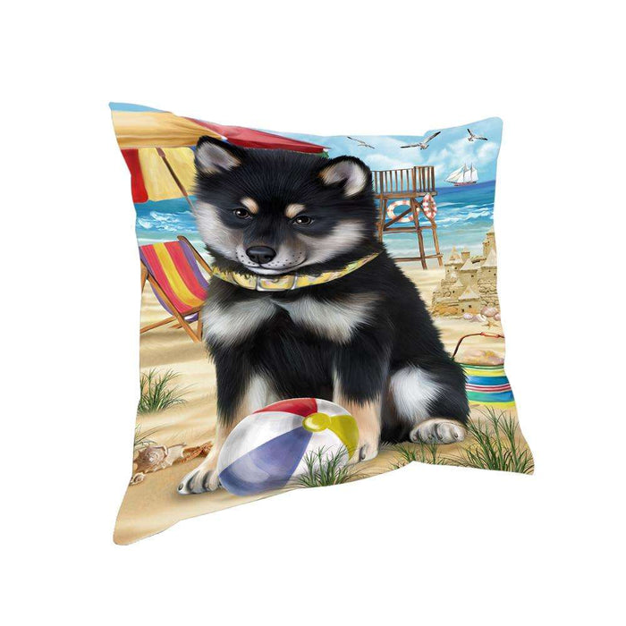 Pet Friendly Beach Shiba Inu Dog Pillow PIL56220