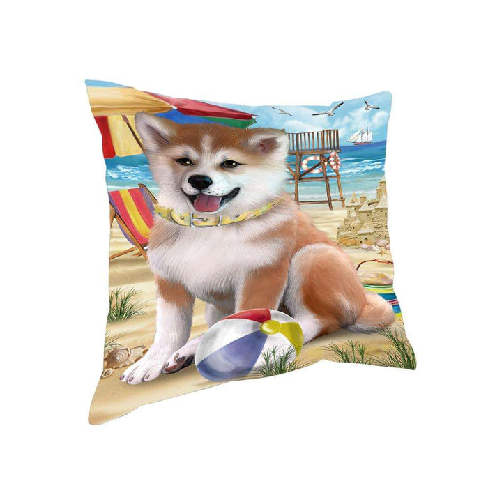 Pet Friendly Beach Shiba Inu Dog Pillow PIL56224