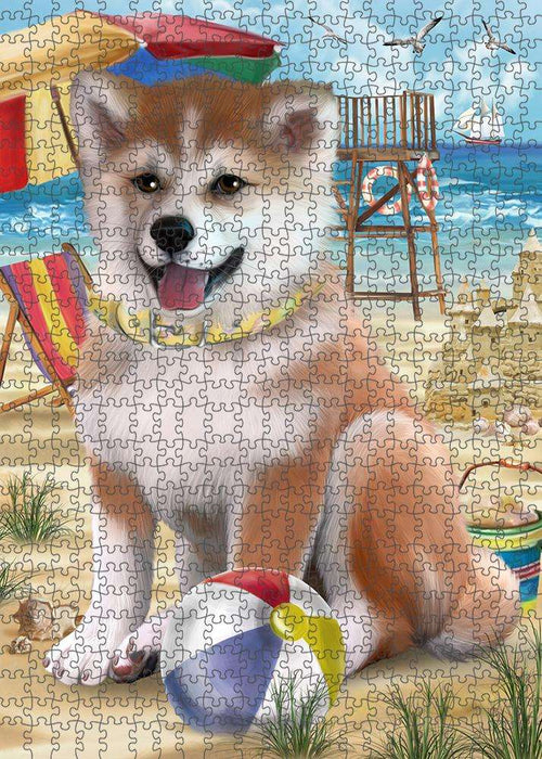 Pet Friendly Beach Shiba Inu Dog Puzzle with Photo Tin PUZL53982