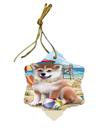 Pet Friendly Beach Shiba Inu Dog Star Porcelain Ornament SPOR50084