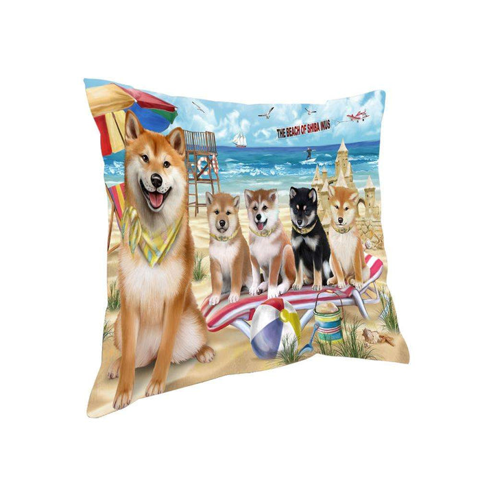 Pet Friendly Beach Shiba Inus Dog Pillow PIL56208