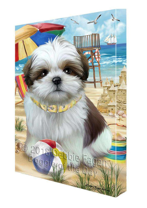 Pet Friendly Beach Shih Tzu Dog Canvas Wall Art CVS66607
