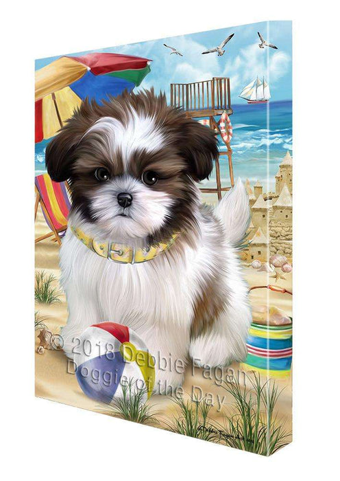 Pet Friendly Beach Shih Tzu Dog Canvas Wall Art CVS66616