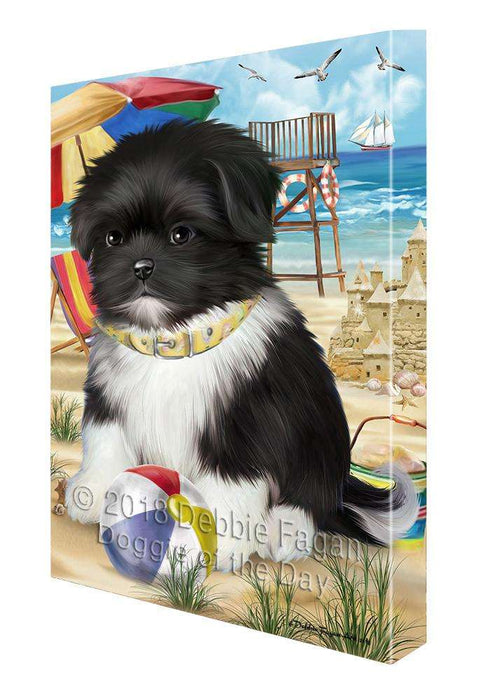 Pet Friendly Beach Shih Tzu Dog Canvas Wall Art CVS66625