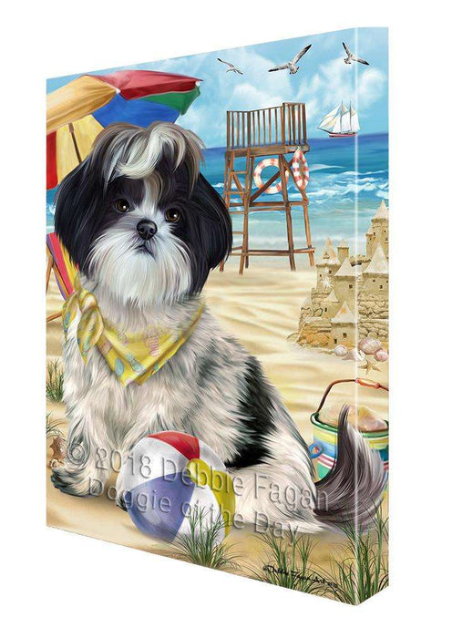 Pet Friendly Beach Shih Tzu Dog Canvas Wall Art CVS66643